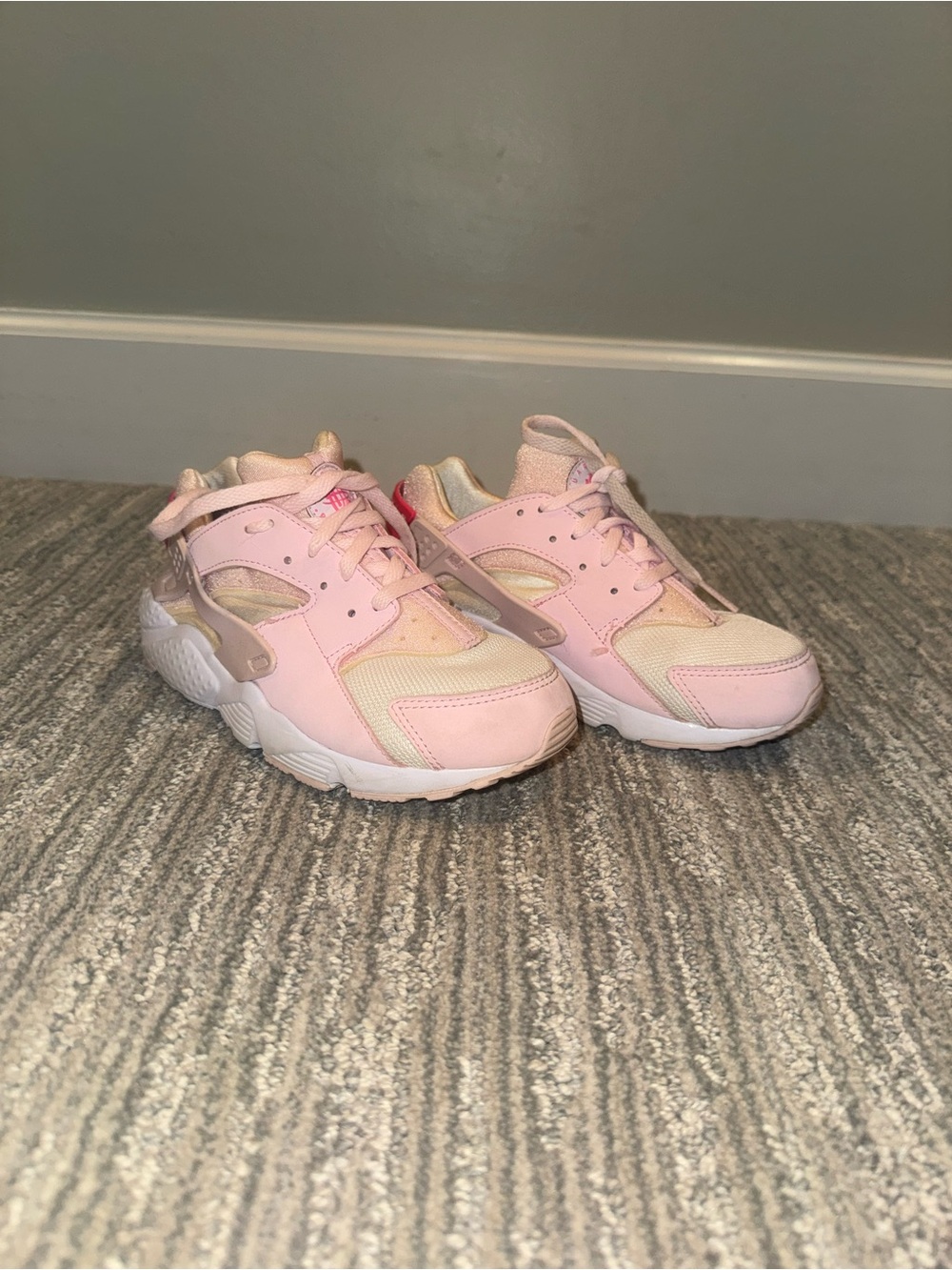 Nike Kids Pink and White Athletic Sneakers